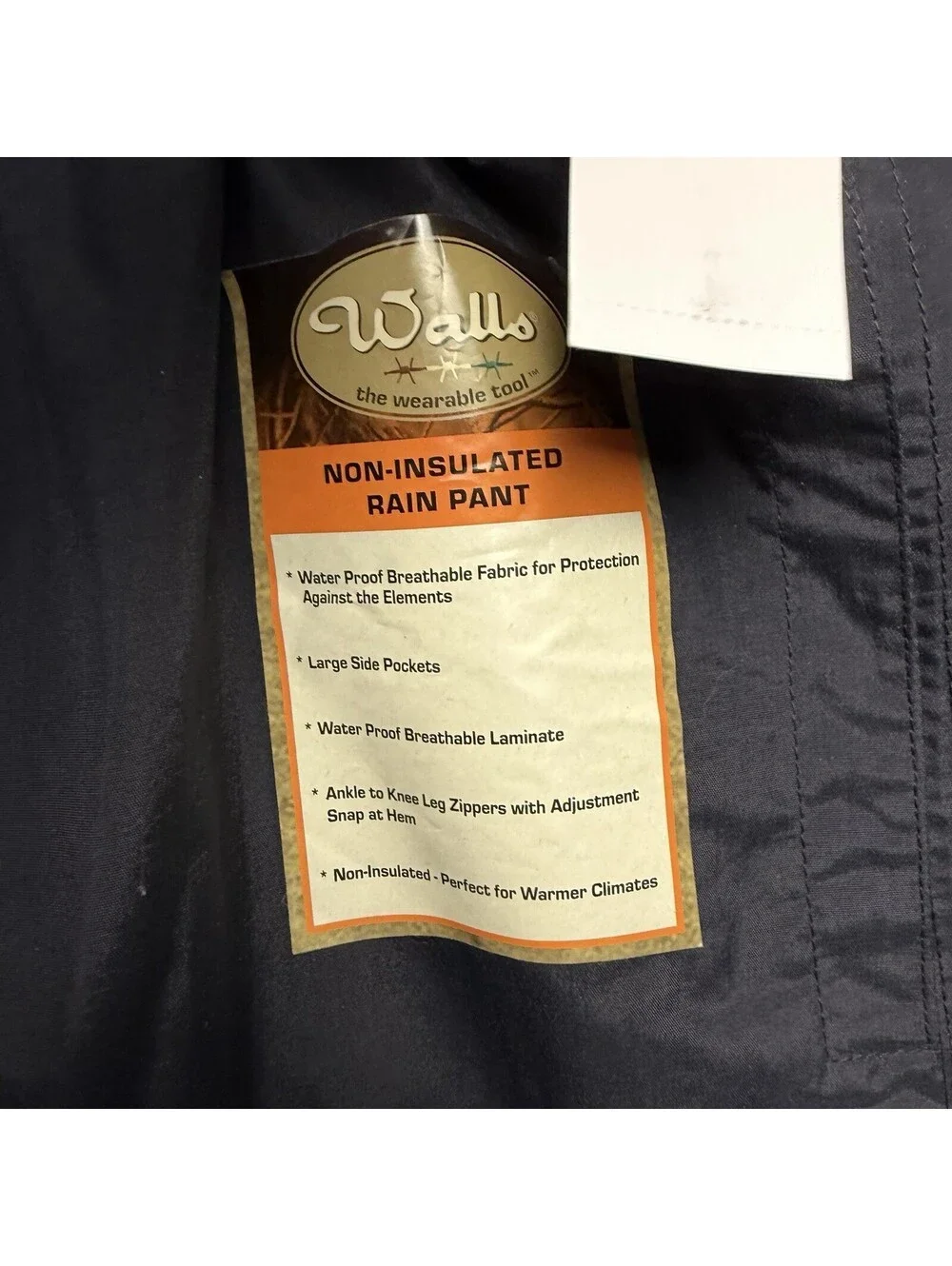 Walls Jacket & Pants Rain Suit Sz L Black Non-insulated Waterproof Breathable